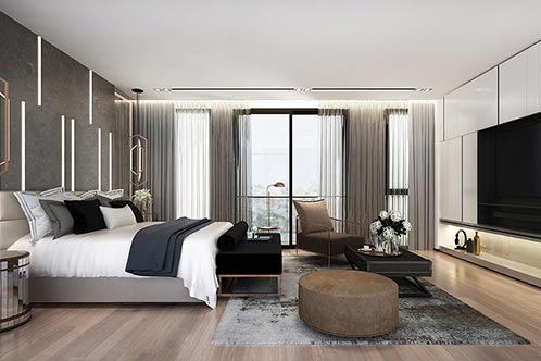 Home Mockup Modern Luxury Style Bedroom 